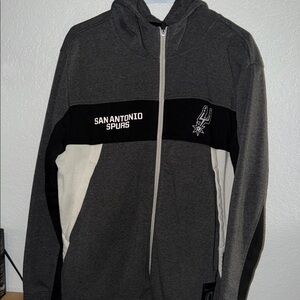 NBA San Antonio Spurs Black and Gray Zip-Up Sweater